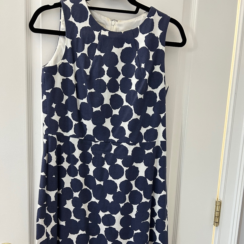 Anne Klein Navy and white spotted dress